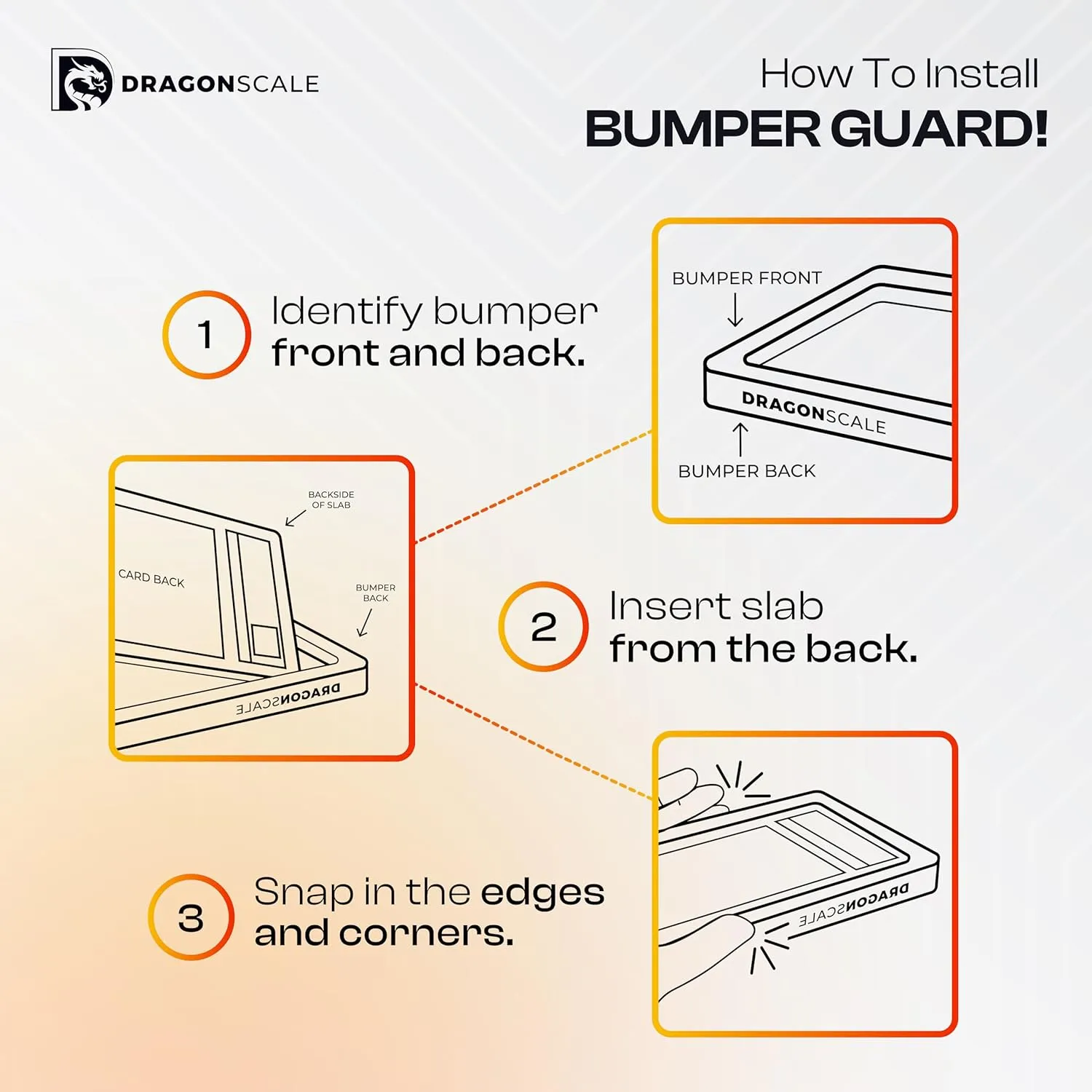 Bumper Guard Protector for PSA Slabs - 10 Count, Snap-Fit Design for PSA Graded Slabs, Stylish Display and Secure Protection – Yellow