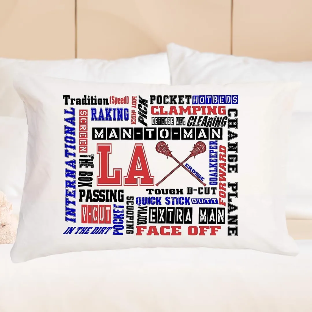 Bunnies and Bows Standard Size Pillowcase - Lacrosse Chatter - Handmade in USA