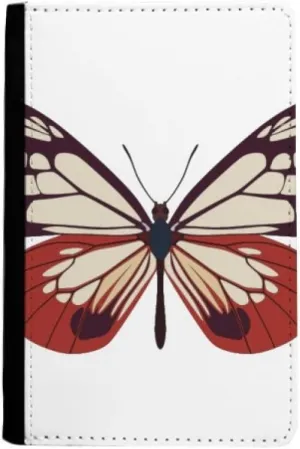 Butterfly Specimen in Pale Pink and Red Passport Holder Notecase Burse Wallet Cover Card Purse