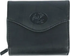 Buxton Heiress Leather Zip Purse, Black, One Size
