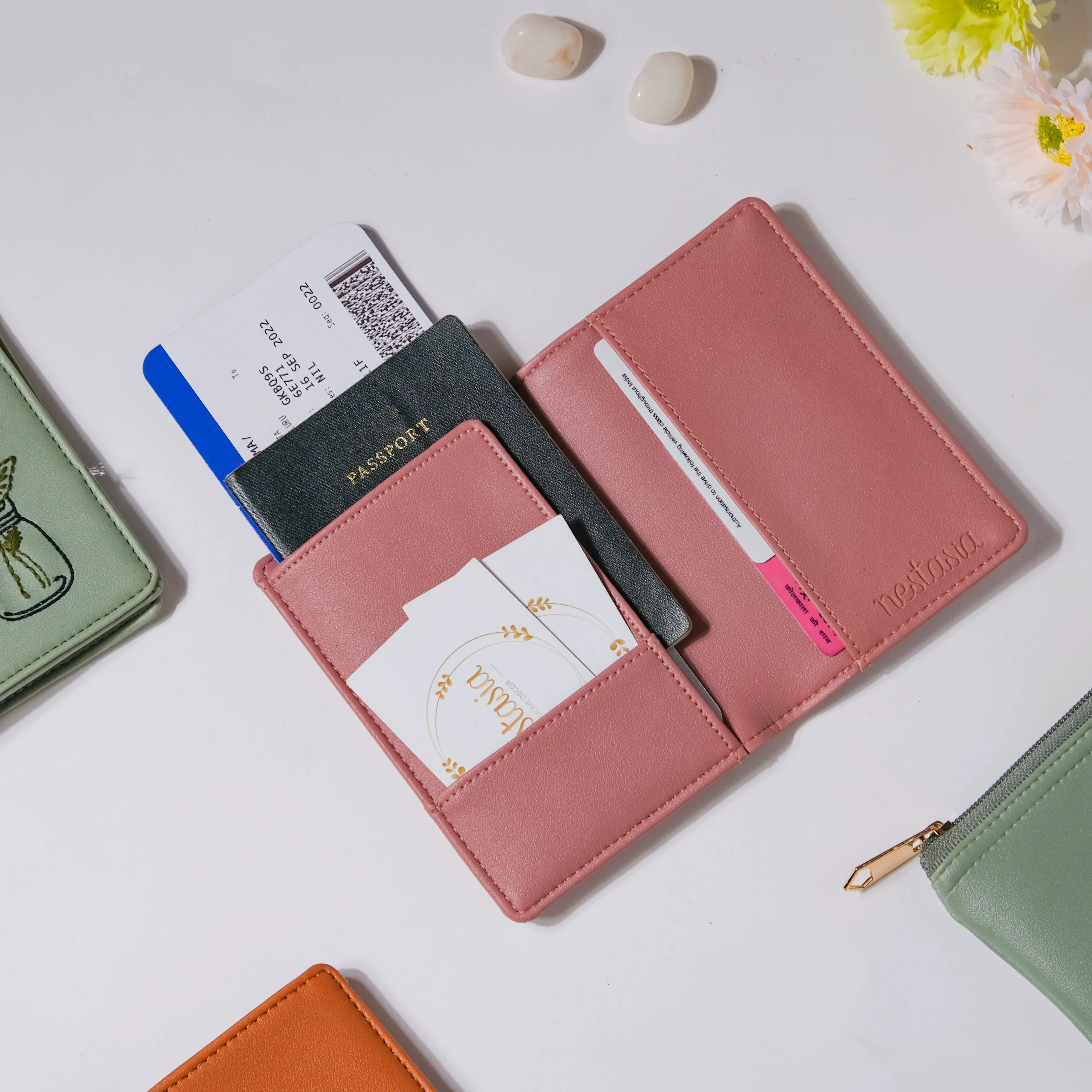 Cactus Two Fold Passport Cover Pink