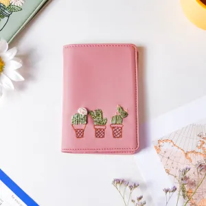Cactus Two Fold Passport Cover Pink