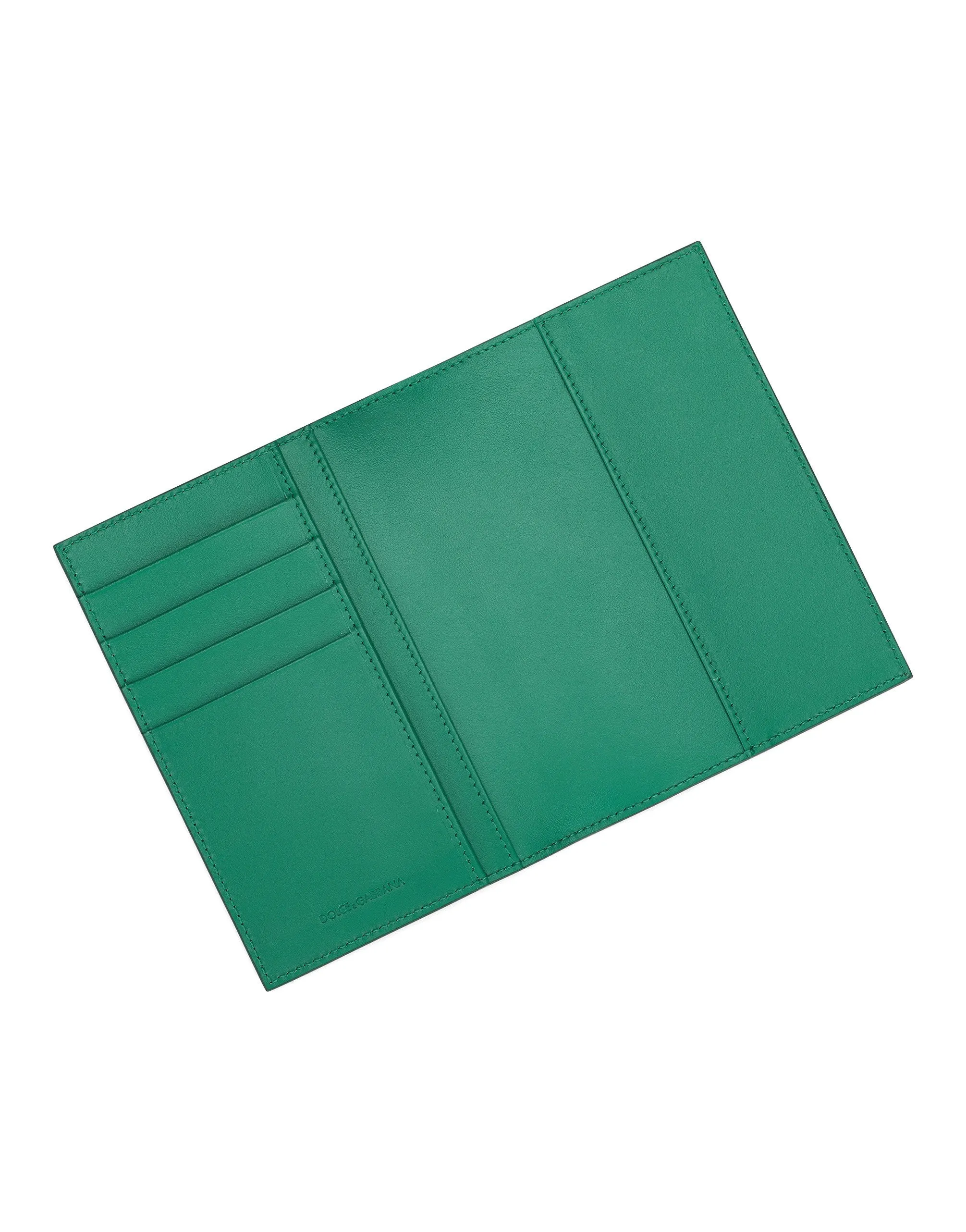 Calfskin passport holder with logo