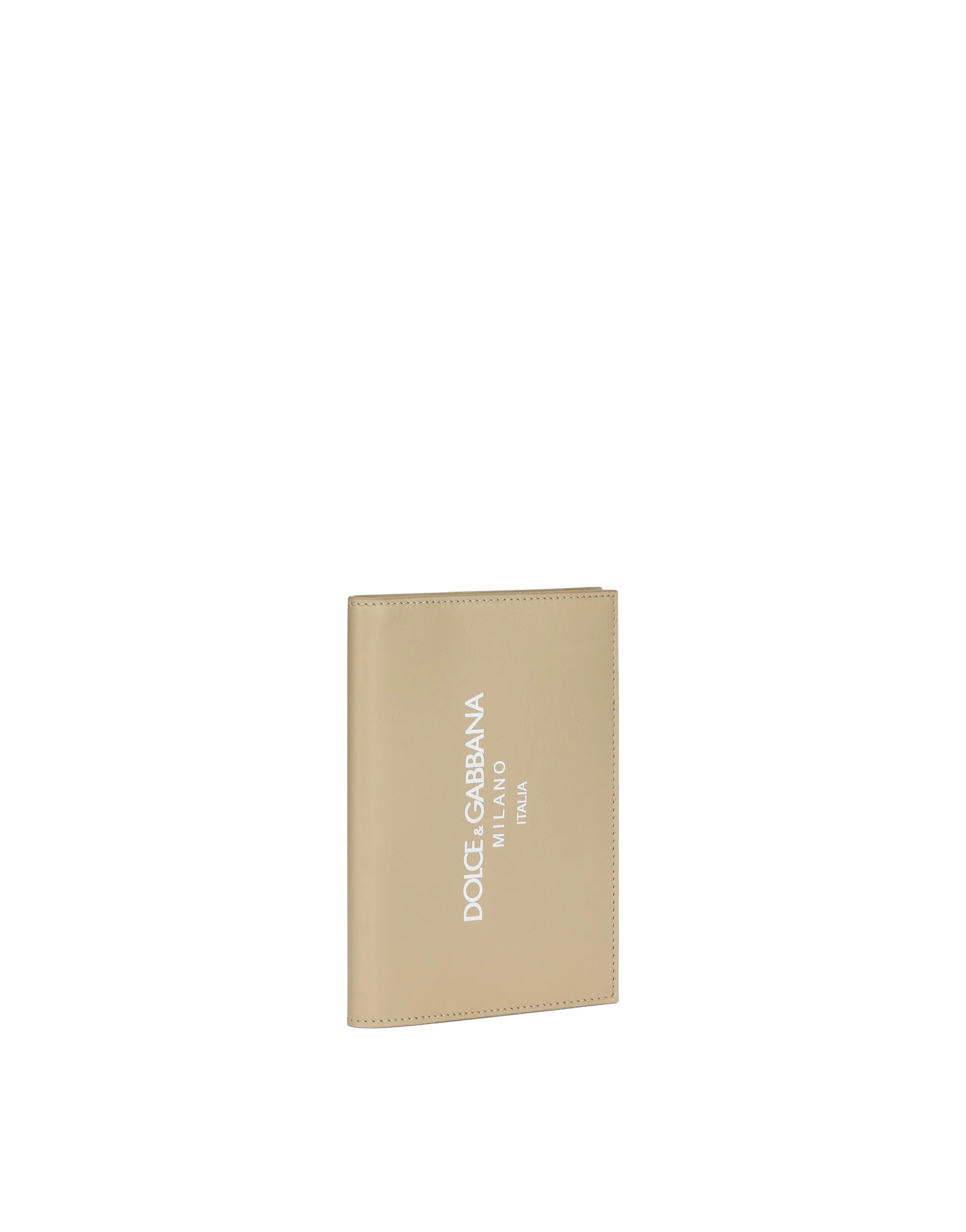 Calfskin passport holder with logo