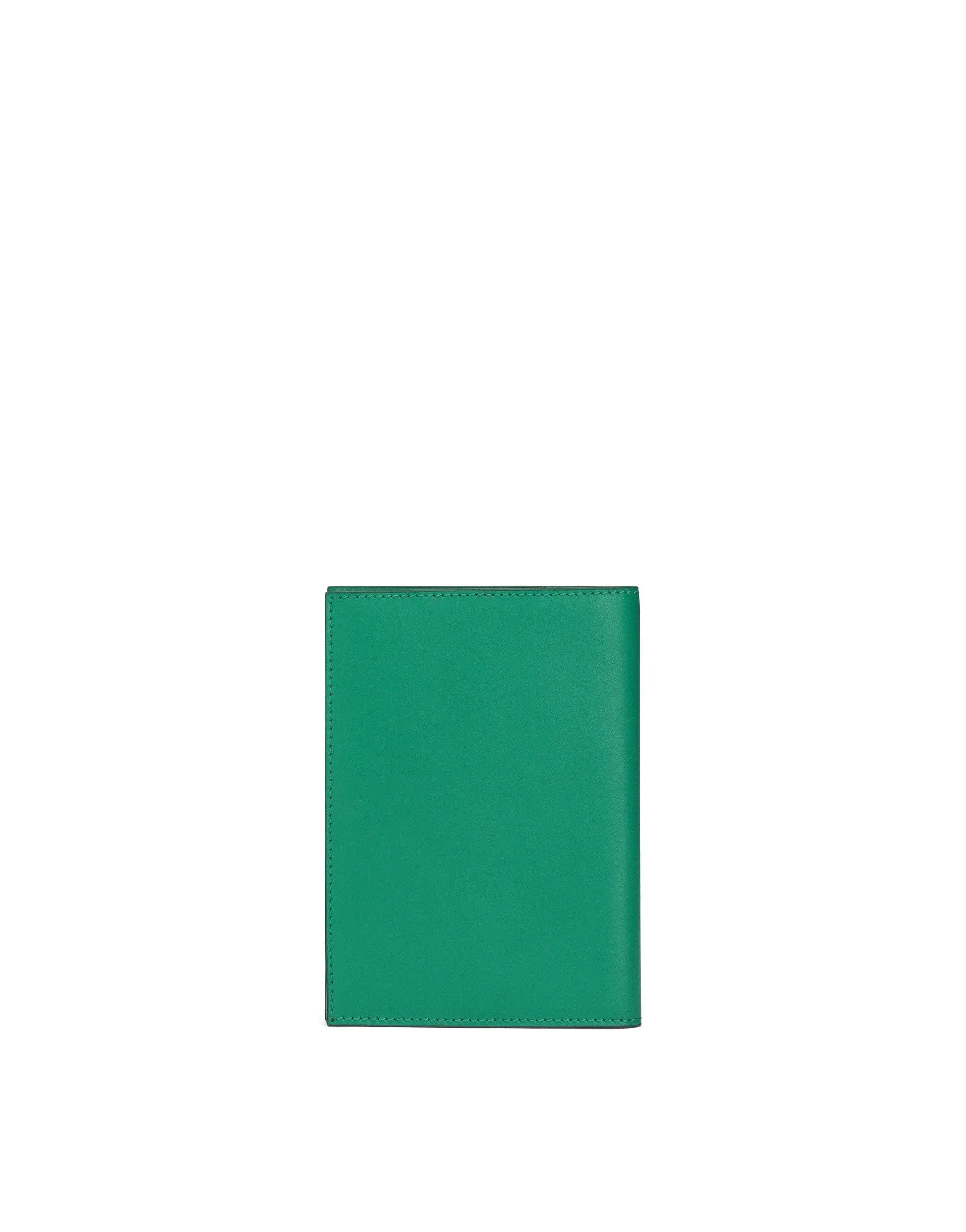 Calfskin passport holder with logo
