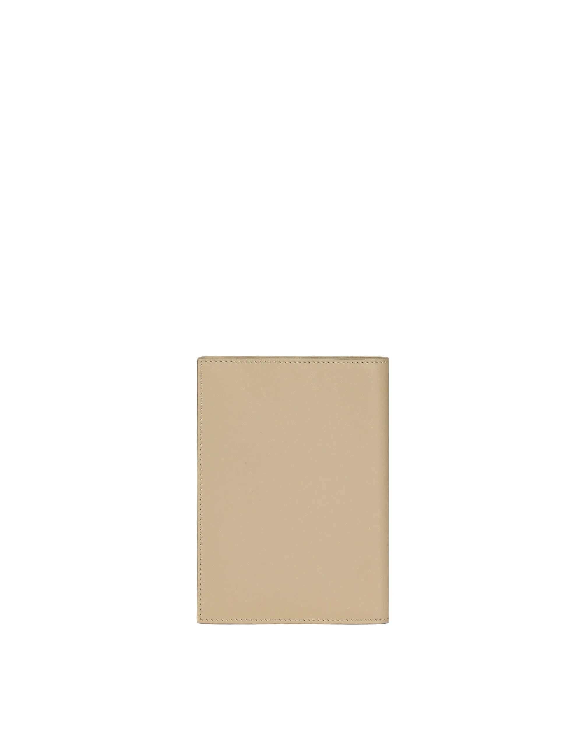 Calfskin passport holder with logo