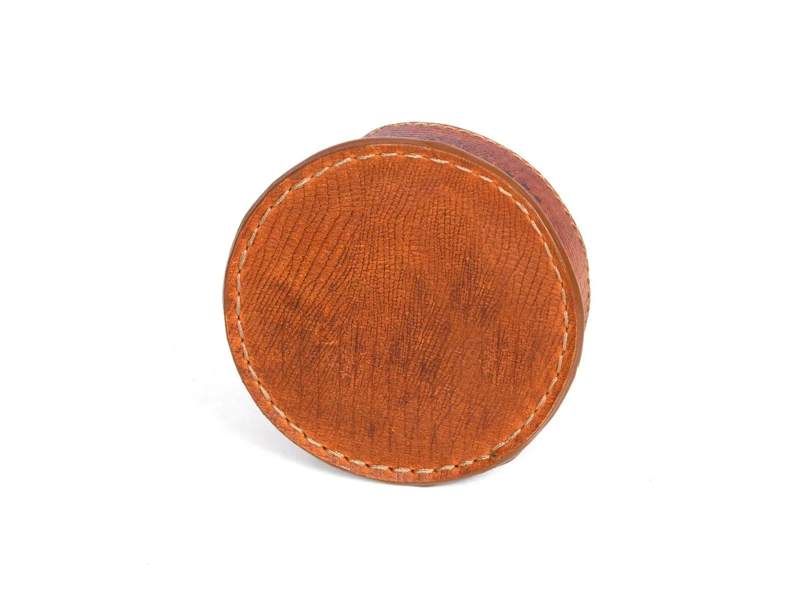 Cannes Leather Coaster - Pecan Brown
