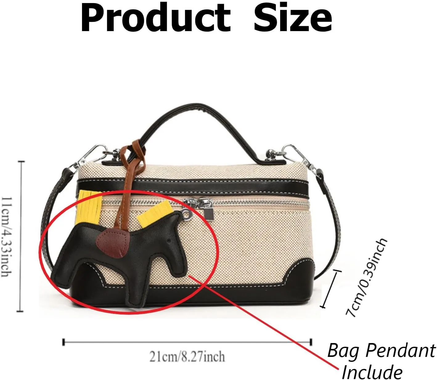 Canvas Crossbody Bag for Women Small Top-Handle Pouch Purse Designer Shoulder Handbag Quiet Luxury Leather Trendy Purse Brown