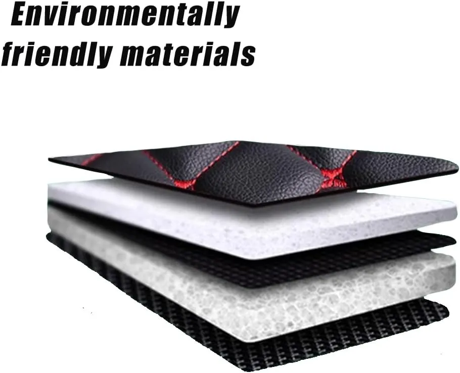 Car Boot Mat for Nissan X-Trail III (T33) 2022 2023 5-seat, Boot Trunk Mat Liner Non Slip Protector Protects Vehicle Carpet,1-A Black Red