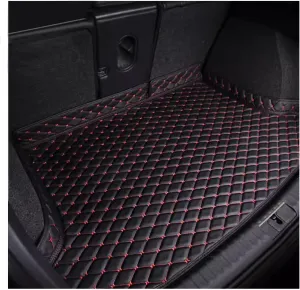 Car Boot Mat for Nissan X-Trail III (T33) 2022 2023 5-seat, Boot Trunk Mat Liner Non Slip Protector Protects Vehicle Carpet,1-A Black Red