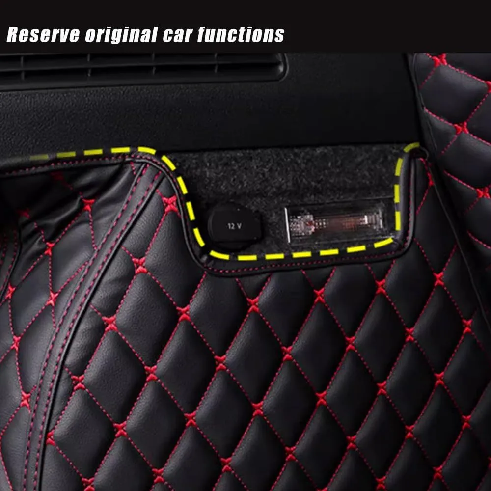 Car Boot Mat for Nissan X-Trail III (T33) 2022 2023 5-seat, Boot Trunk Mat Liner Non Slip Protector Protects Vehicle Carpet,1-A Black Red