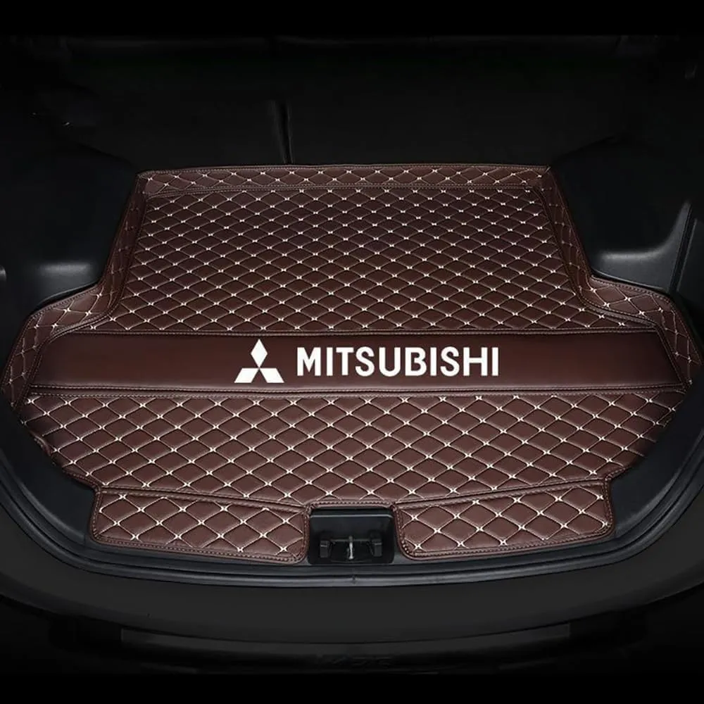 Car Boot Mats, for Mitsubishi Mirage Ⅵ Hatchback 2012-2016 Rear Trunk Storage Cargo Anti-Scratch Protector Tray Cover Liner, Auto Accessories,B-Brown