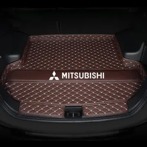 Car Boot Mats, for Mitsubishi Mirage VI Hatchback 2012-2016 Rear Trunk Storage Cargo Anti-Scratch Protector Tray Cover Liner, Auto Accessories,B-Brown