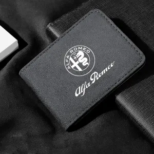Car Card Holder Wallet for Alfa Romeo Tonale (Type 965) 2022 2023 2024 2025 2026 Suede Driver's License Holder Card Case Passport Card Bag Car Accessories,Grey