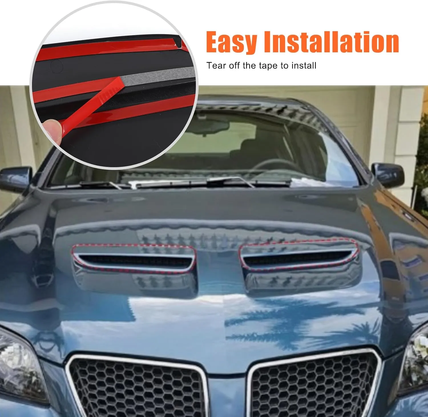 Car Engine Hood Air Outlet Vent Cover Trim Compatible with Pontiac G8 08-09/Holden Commodore 06-12 Car Front Engine Hood Vent Air Flow Intake Body Moulding Protection Cover decoration (Matt black)