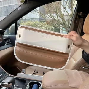 Car Seat Gap Filler, Fine Leather Universal Seat Gap Manager,Multifunctional Front Seats Car Adjustable Gap Filler, for Phones, Glasses, Keys, Cards (Coffee, 1 Pack)