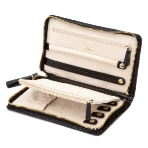 Caroline Jewellery Roll By Wolf - Black