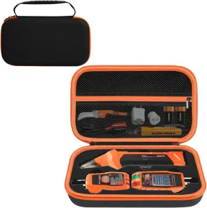 Carrying Case for Klein Tools ET310 AC Circuit Breaker Finder Electric Tester & 80016 Outlet Tester Kit & RT250 GFCI Receptacle Tester and Electrician Tools Organizer Bag, Black(Case Only)