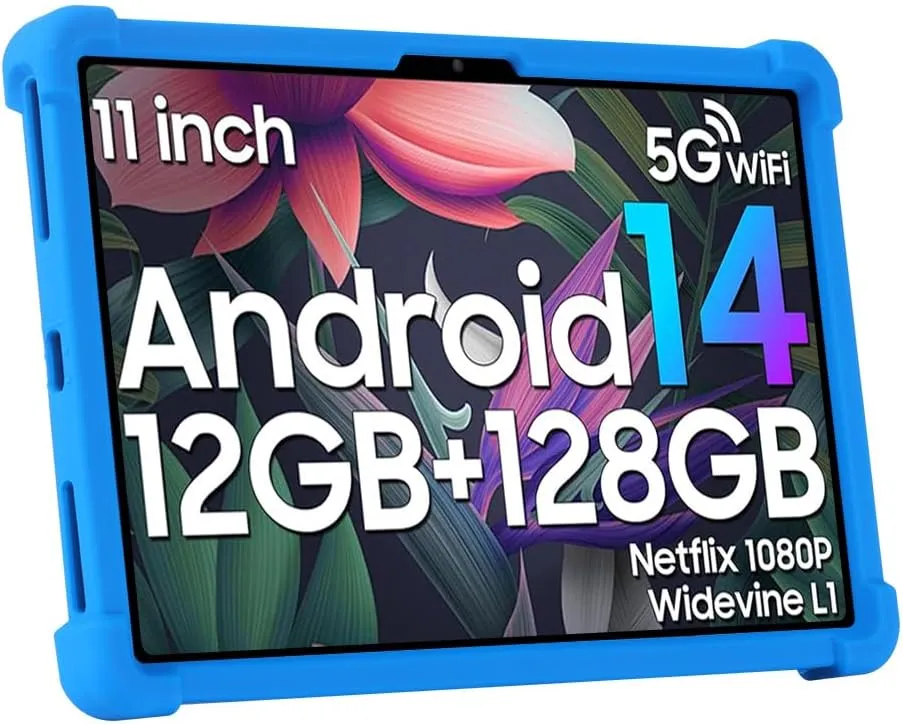 Case for DOOGEE U11/DOOGEE U11 Pro/Blackview Tab 90WiFi/Blackview Tab 90 WiFi/Blackview Tab 90 Tablet 11 inch, Soft Silicone Protective Cover with Adjustable Kickstand, Blue