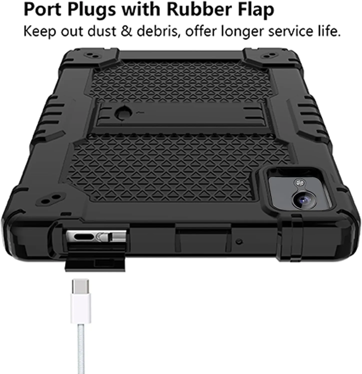 Case for Pritom Tab 10 Lite Tablet/TECLAST P26T/TECLAST P25T/Wetap M10 10.1 inch Tablet Shockproof Firendly Case Built in Kickstand Shoulder Strap with Screen Protector (Black/Black/2 PCS)