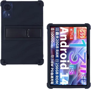 Case for TECLAST T65 Max Tablet 13 Inch, Soft Silicone Heavy Protective Cover with Adjustable Kickstand for TECLAST T65 Max Tablet 13 Inch, Black