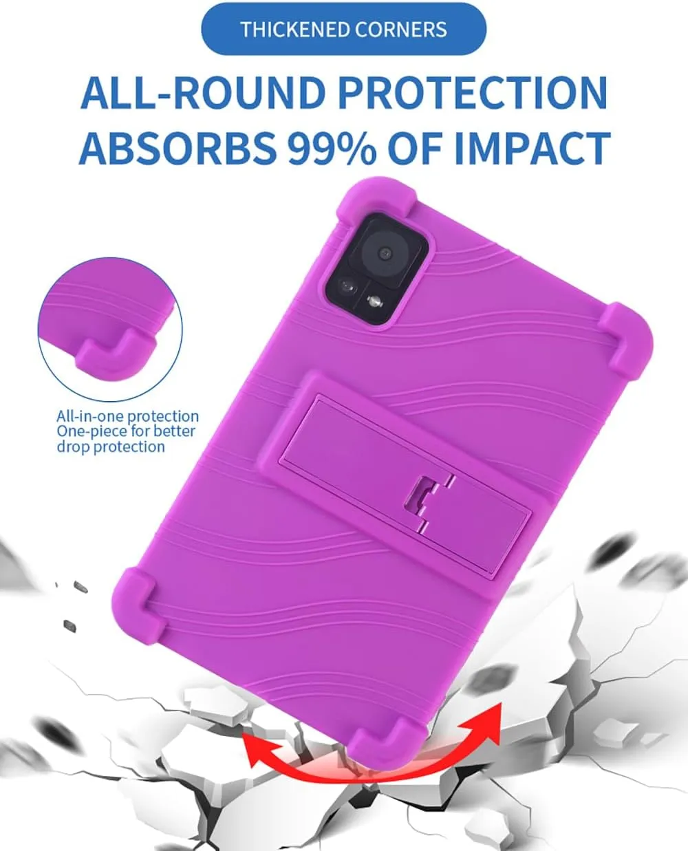 Case for TECLAST T65 Max Tablet 13 Inch, Soft Silicone Heavy Protective Cover with Adjustable Kickstand for TECLAST T65 Max Tablet 13 Inch, Purple