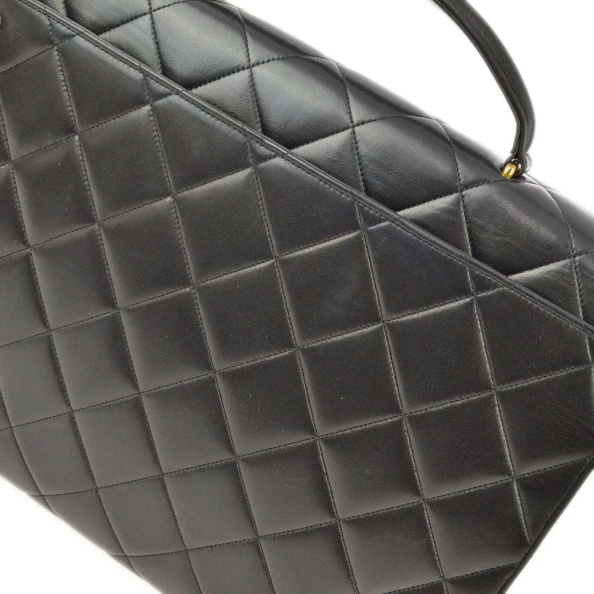 Chanel 1994-1996 Black Lambskin Briefcase Business Handbag
