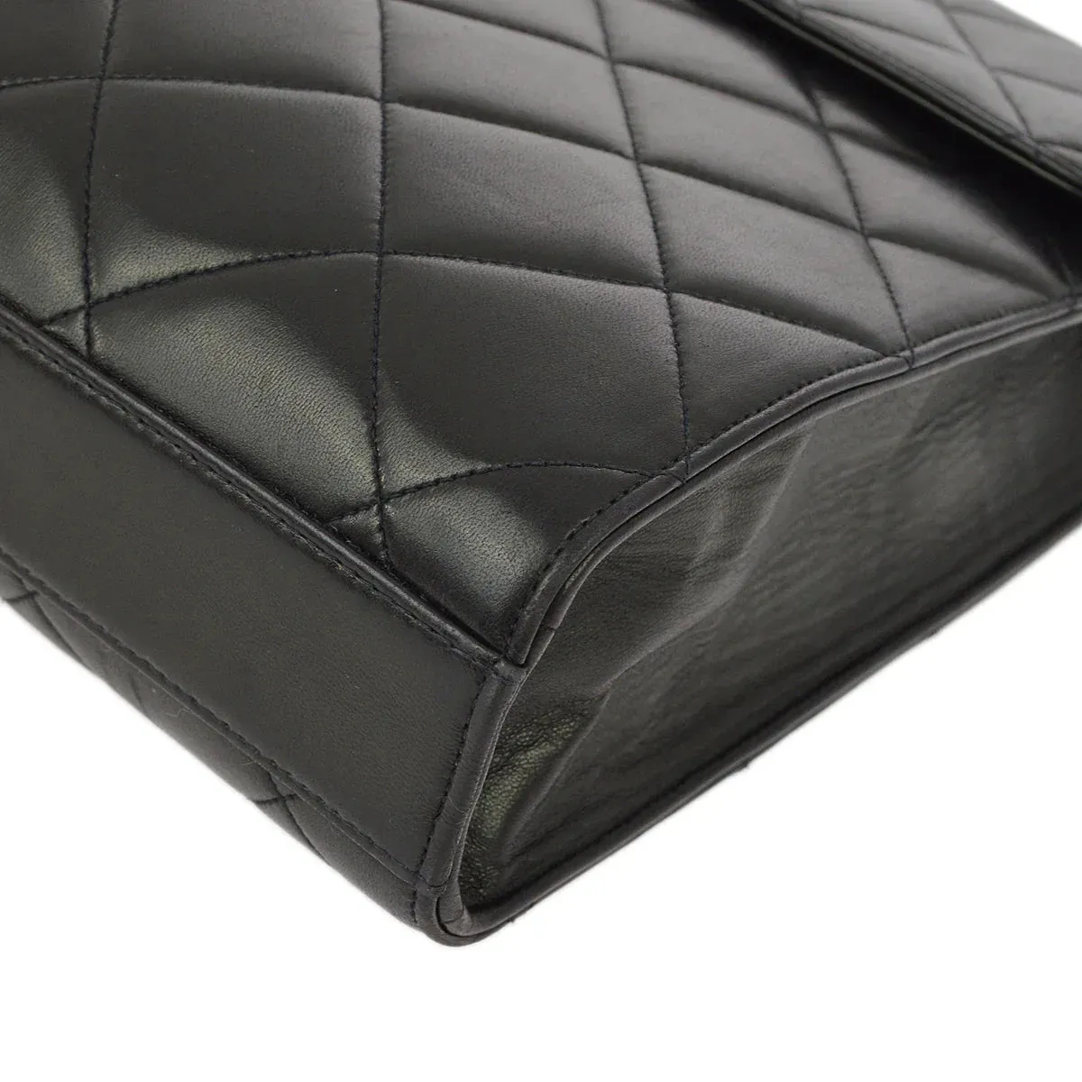 Chanel 1994-1996 Black Lambskin Briefcase Business Handbag