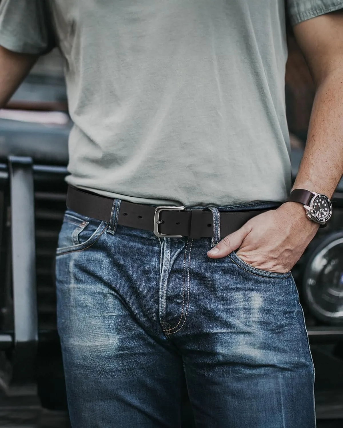 CHAOREN Leather Belt for Men, 38mm Mens Belts Casual, Handmade Full Grain Leather Belt for Jeans