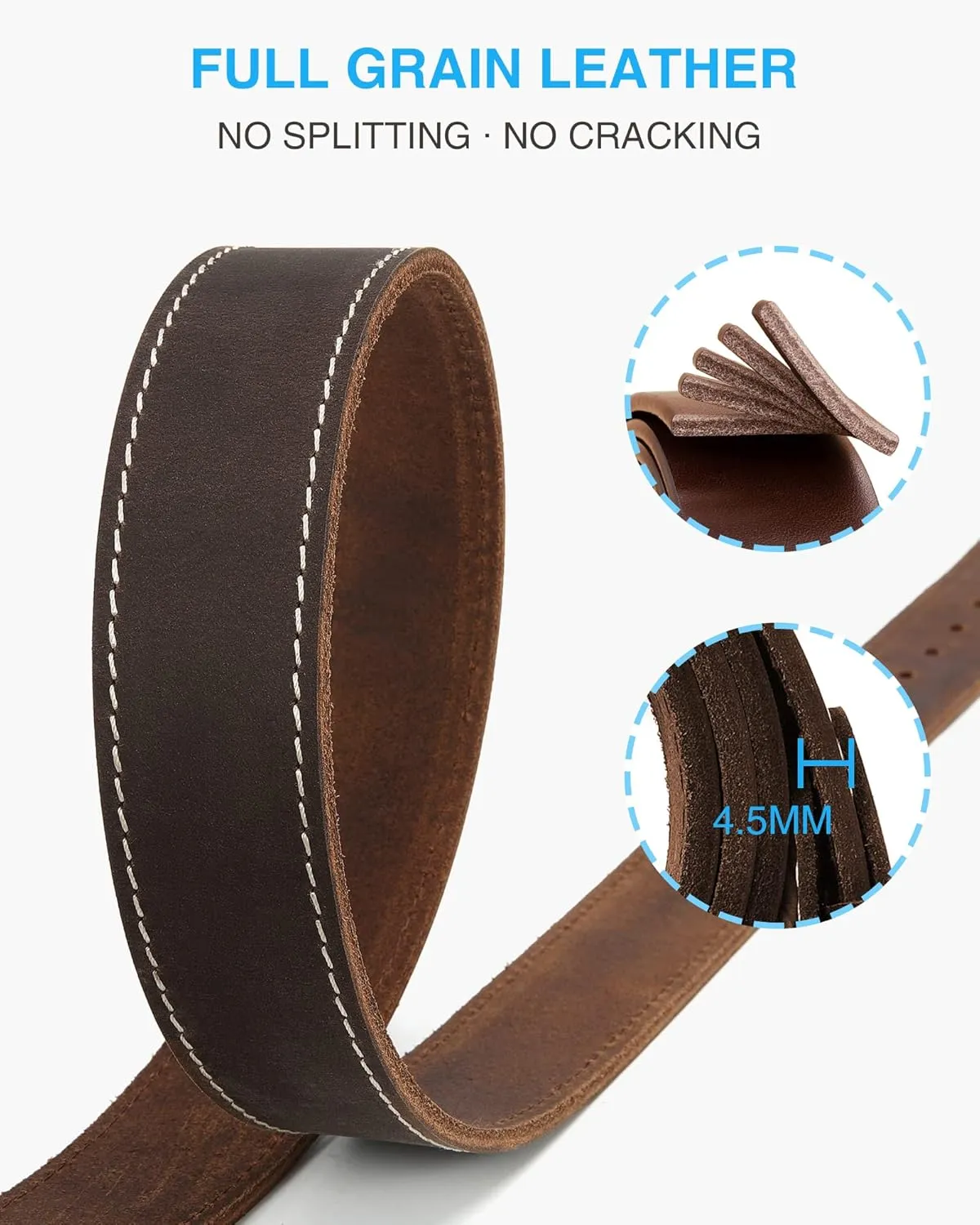 CHAOREN Leather Belt for Men, 38mm Mens Belts Casual, Handmade Full Grain Leather Belt for Jeans