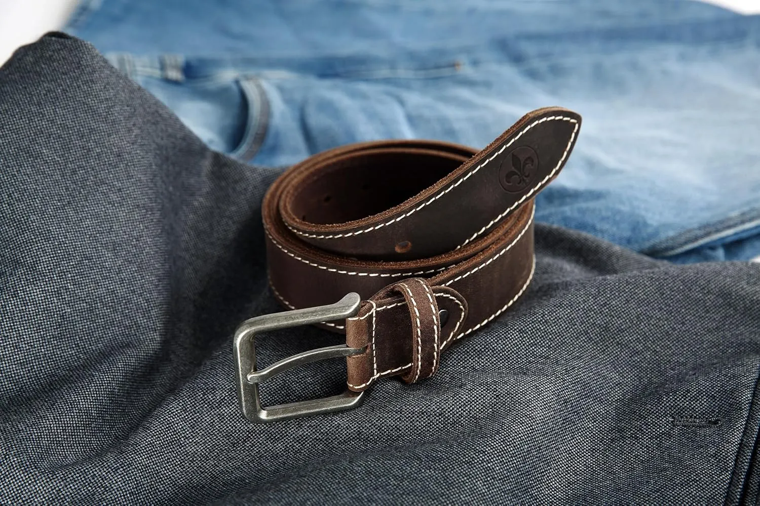 CHAOREN Leather Belt for Men, 38mm Mens Belts Casual, Handmade Full Grain Leather Belt for Jeans