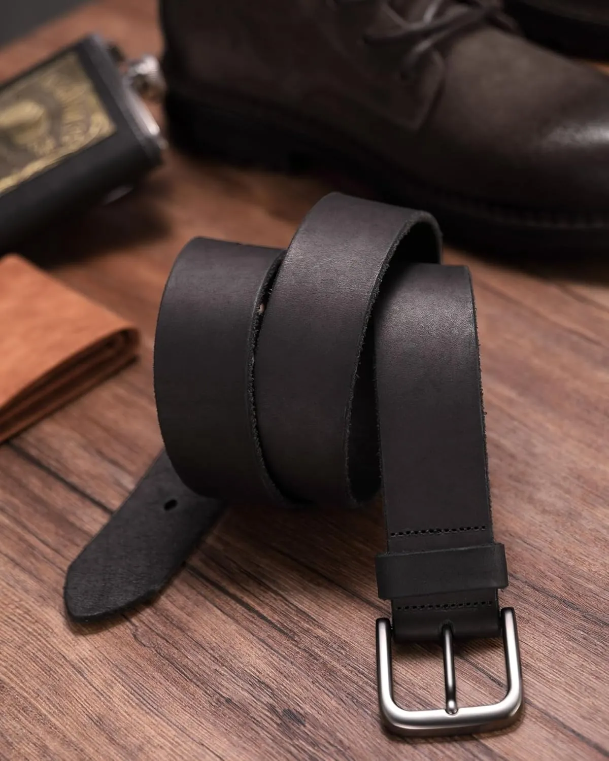 CHAOREN Leather Belt for Men, 38mm Mens Belts Casual, Handmade Full Grain Leather Belt for Jeans