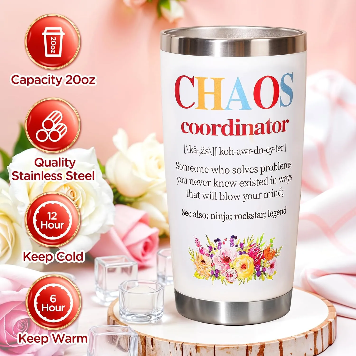 Chaos Coordinator Gifts for Women Coworkers Thank You Gifts for Women Coworker Boss Lady Manager Teacher Nurse Appreciation Gift Basket Set Mothers Day Gift with Canvas Tote Bag