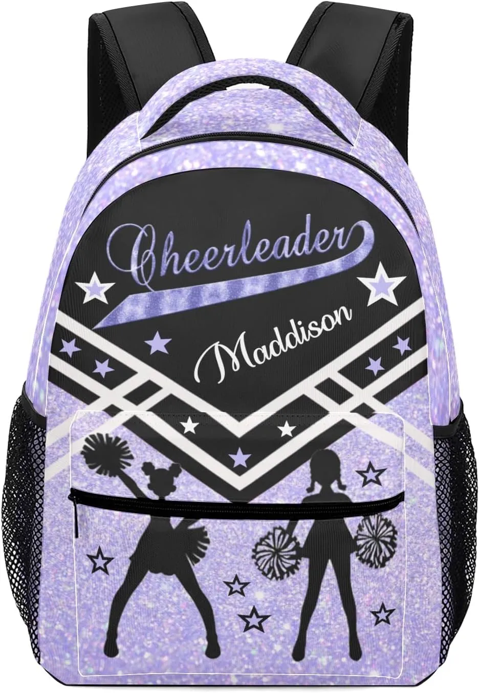 Cheerleader Lavender Cheer Personalized School Backpack for Kid-Boy/Girl Primary Daypack Travel Bookbag, Option 10, K10255