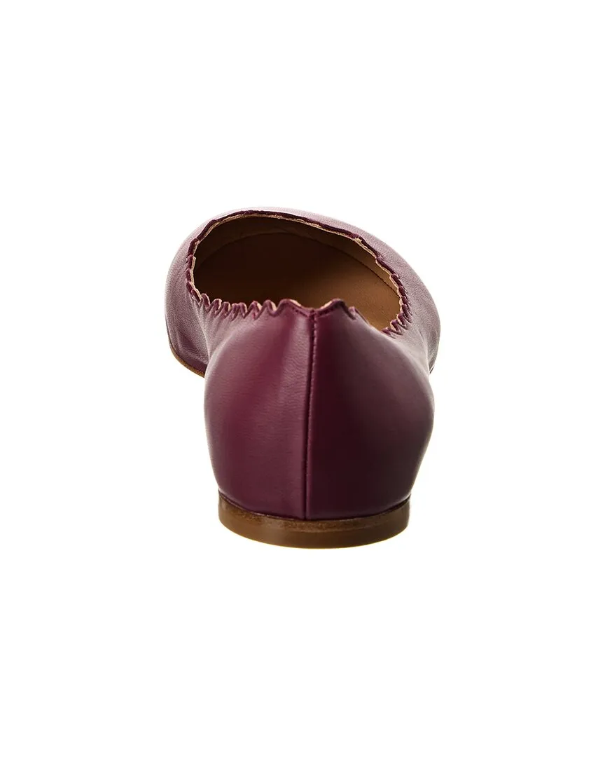 Chloé Lauren Scalloped Leather Ballerina Flat