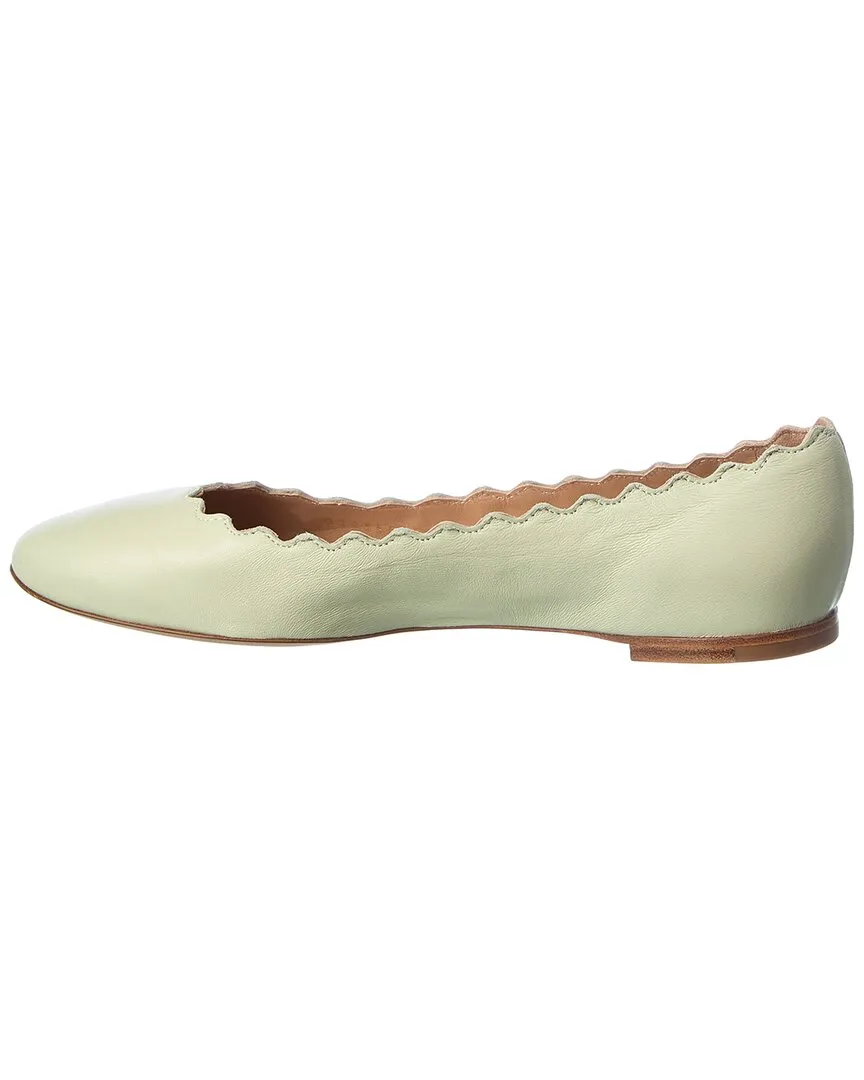 Chloé Lauren Scalloped Leather Ballerina Flat