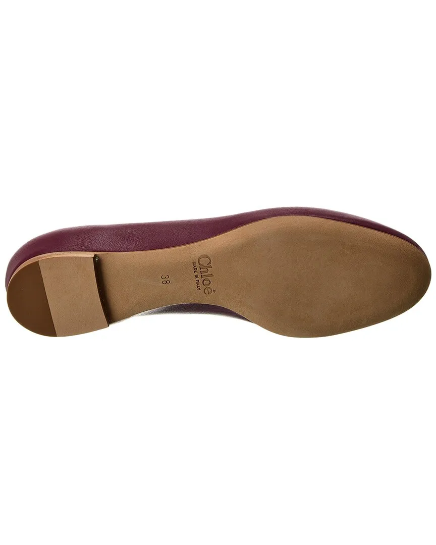 Chloé Lauren Scalloped Leather Ballerina Flat