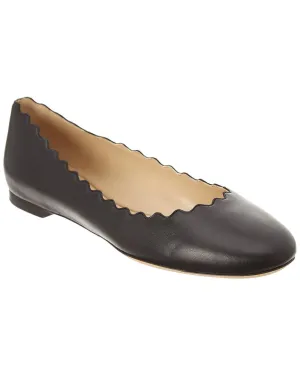 Chloe Lauren Scalloped Leather Ballerina Flat