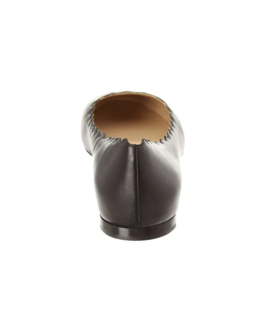 Chloe Lauren Scalloped Leather Ballerina Flat