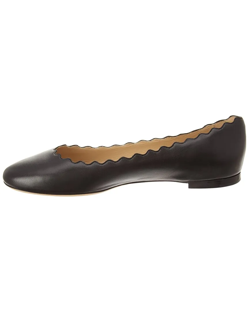 Chloe Lauren Scalloped Leather Ballerina Flat