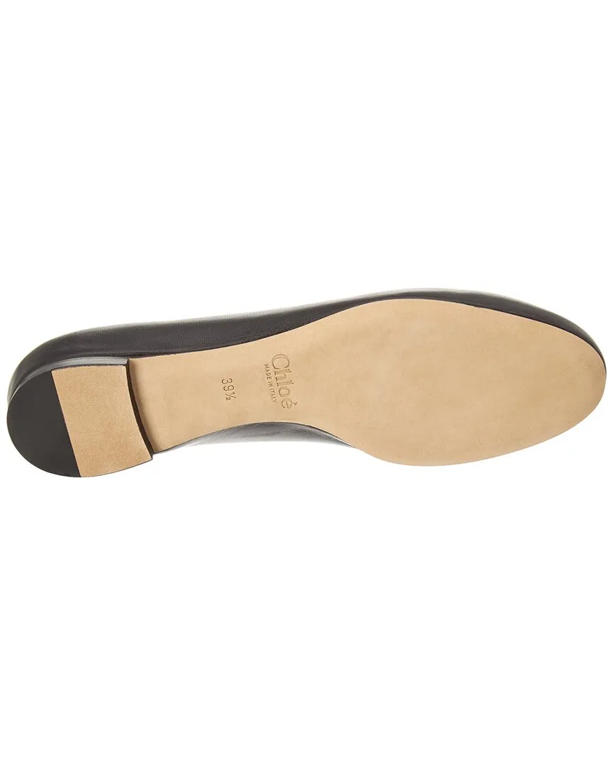 Chloe Lauren Scalloped Leather Ballerina Flat