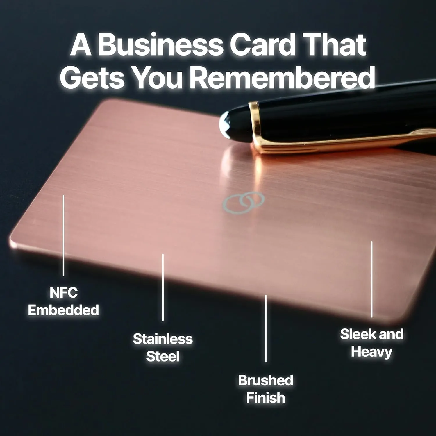 Circo Premium Smart NFC Networking Card - Digital Business Card | Social Media Sharing & Instant Contact - Easy Touch Sharing (Luxe Rose Gold)