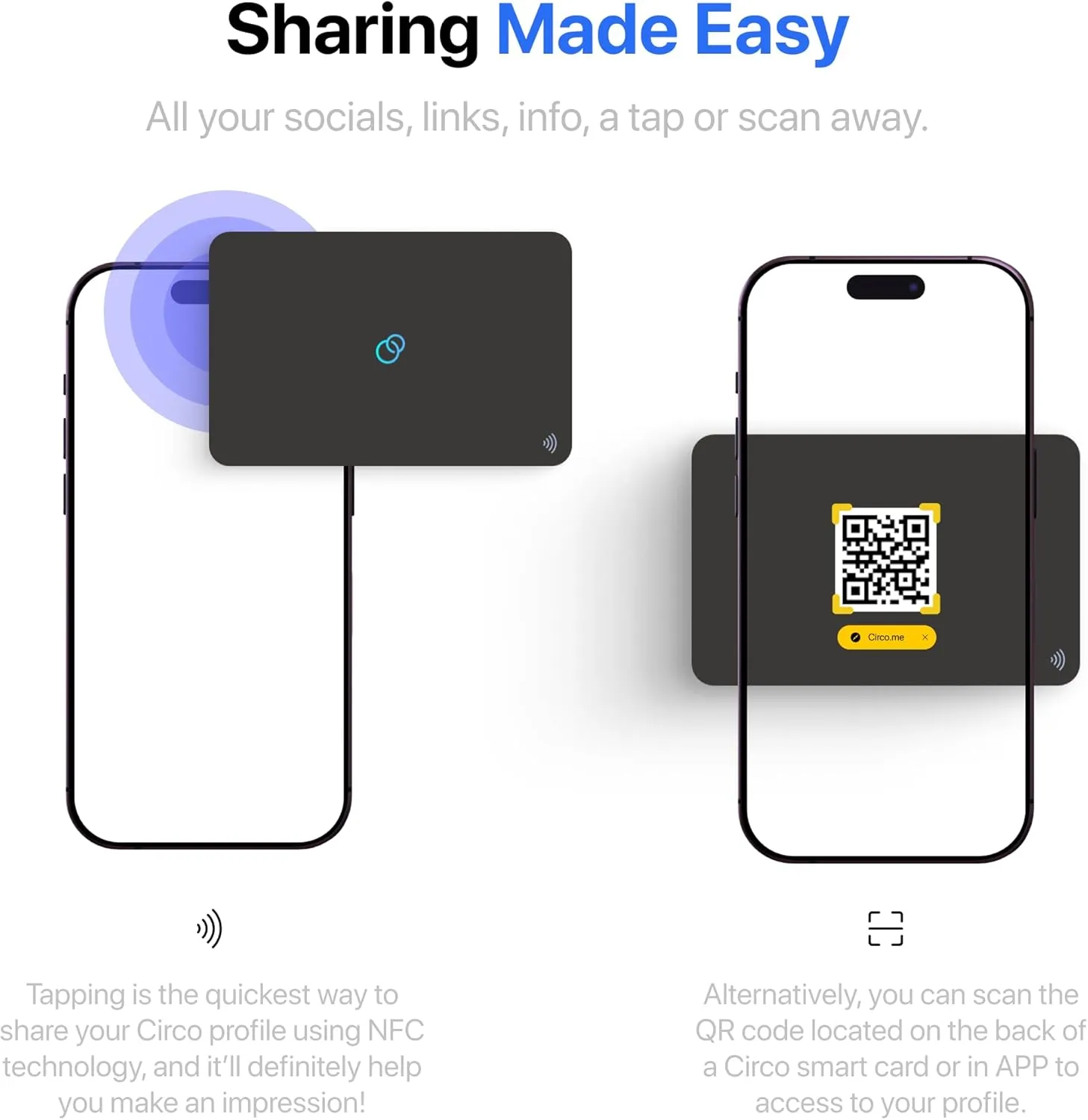 Circo Smart NFC Networking Card - Digital Business Card | Social Media Sharing & Instant Contact - Easy Touch Sharing.(Pink)