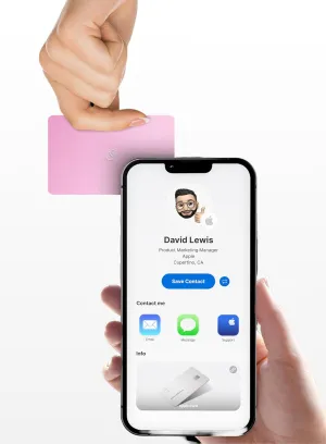 Circo Smart NFC Networking Card - Digital Business Card | Social Media Sharing & Instant Contact - Easy Touch Sharing.(Pink)