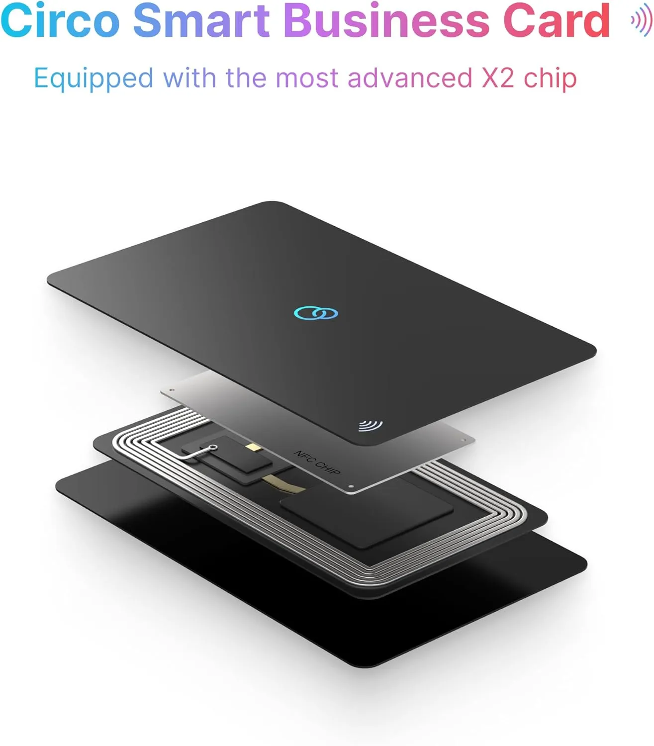 Circo Smart NFC Networking Card - Digital Business Card | Social Media Sharing & Instant Contact - Easy Touch Sharing.(Pink)