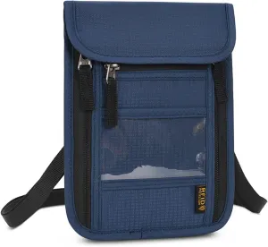 CLAPE Waterproof RFID Blocking Travel Neck Wallet ID Card Organizer Pouch Passport Bag Adjustable Neck Lanyard Unisex Tear-Resistant Cell Phone Purse