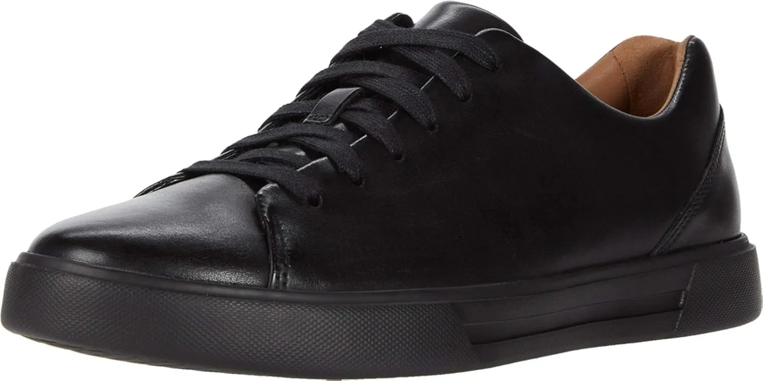 Clarks Men's Un Costa Lace Sneaker, Black/Black Leather, 9