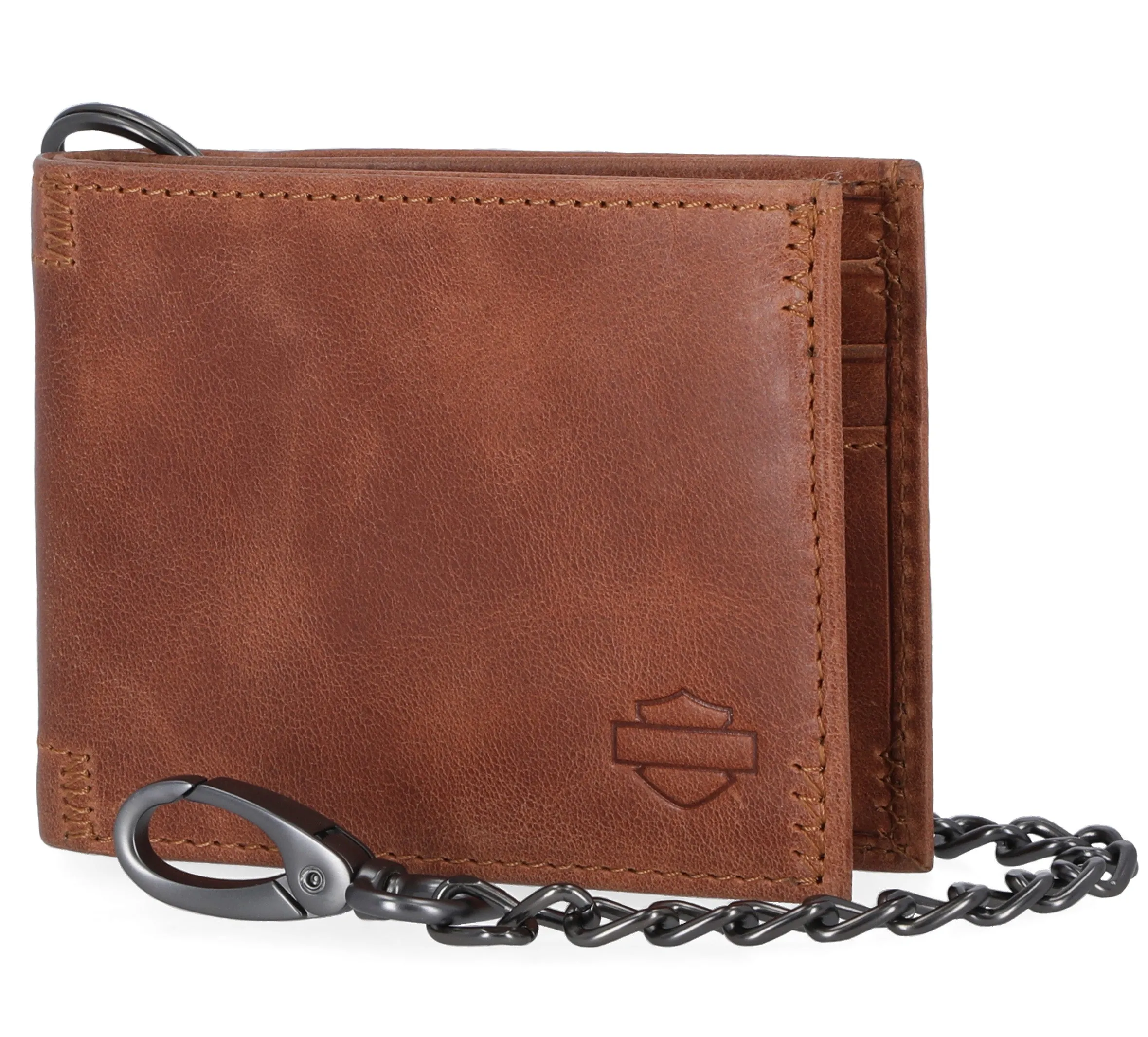 Classic Billfold With Chain in Cognac - Cognac