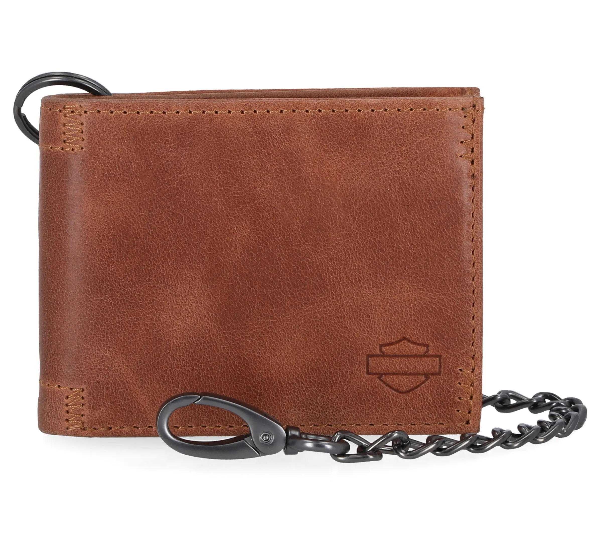 Classic Billfold With Chain in Cognac - Cognac