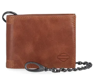 Classic Billfold With Chain in Cognac - Cognac